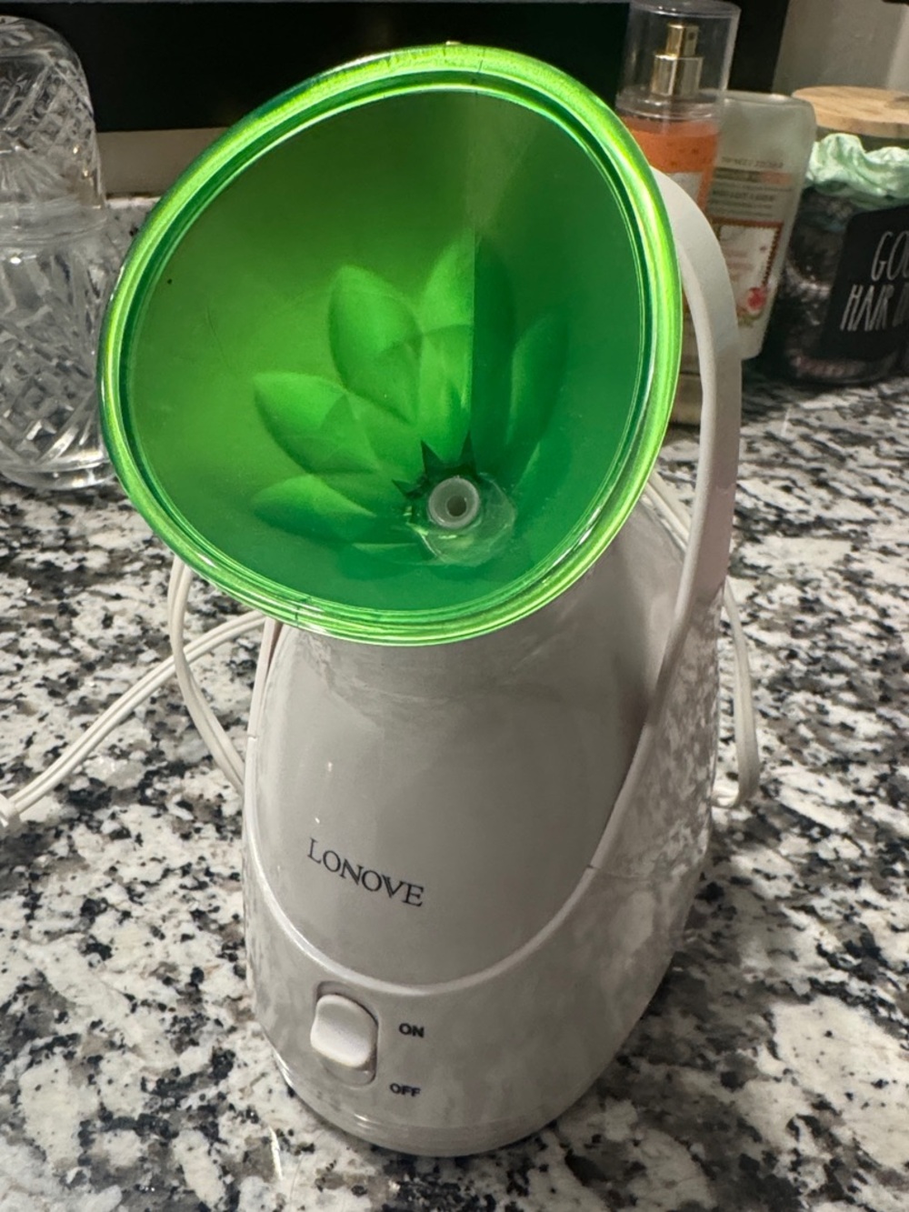 Lonove Green Facial Steamer for Gentle Home Skincare